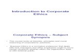 CE Lecture 1- Introduction to Corporate Ethics