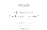 Paranoid Schizoprenia (Individual Case)