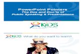 Power Point Pointers - Tips for Public Speaking