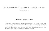 HR POLICY AND FUNCTIONS