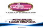 Homogenous Linear Equations