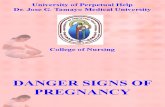 DANGER SIGNS OF PREGNANCY