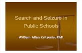 Search and Seizure in Public Schools/Law, William Allan Kritsonis, PhD