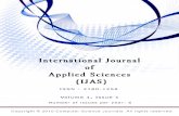 International Journal of Applied Sciences (IJAS) Volume 1  Issue 1