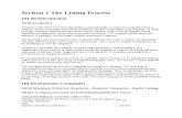 Section 1 the Listing Process