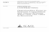 GAO Federal Contracting: Opportunities Exist to  Increase Competition  and Assess Reasons  When Only One Offer  Is Received