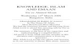Knowledge Islam and Emaan by Sheikh Ahmed Moait