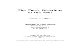 Jacob Boehme: The Forty Questions of the Soul