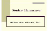 Student Harassment and Bullying, Legal Liabilities, Dr. William Allan Kritsonis, Public School Law, Educational Laws & Policies, Educational Leadership and Administration, Curriculum