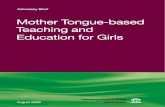 Advocacy Brief: Mother Tongue-based Teaching and Education for Girls