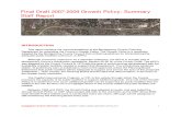 Final Draft 2007-2009 Growth Policy: Summary Staff Report INTRODUCTION