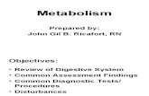 Body Metabolism and Nutrition