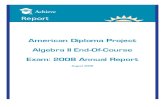 ADP Algebra 2 - End Of Course Exam 2008 - Annual Report - August 2008