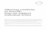 Allowing creativity to flourish: how we support individual artists