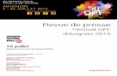 Revue de presse - festival OFF d'Avignon - 18 juillet 2015