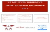 Mensuel juridique de l'ARES edition septembre 2015