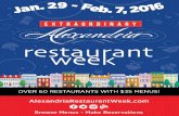 2016 Alexandria Winter Restaurant Week Menus