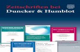 Zeitschriften bei Duncker & Humblot