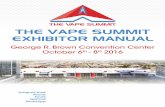 Exhibitor Manual: Vape Summit, Houston 2016