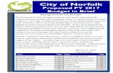 City of Norfolk Proposed FY 2017 Budget in Brief