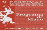 Programa de mano X Festival Luigi Boccherini