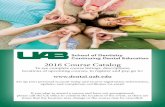 UAB Continuing Dental Education 2016 Catalog