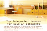 Top independent houses for sale in Bangalore