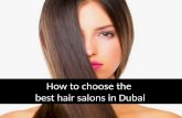 How to choose the best hair salons in Dubai