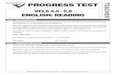 VELS 4.5 – 5.0 English: Reading Progress Test