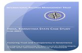 INDIA,KARNATAKA STATE CASE STUDY