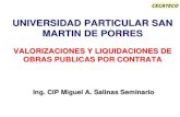 Valorización y liquidación de obra Ing. Miguel Salinas