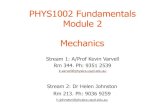 Mechanics PHYS1002 Fundamentals Module 2