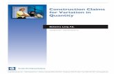 Construction Claims for Variation in Quantity - 2016