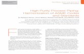 High Purity Process Piping: Harmonization of ASME Codes and ...