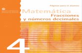 Matemática. Fracciones y números decimales. 4º grado. Páginas