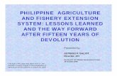 philippine agriculture and fishery extension system: lessons learned ...