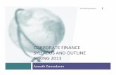 CORPORATE FINANCE SYLLABUS AND OUTLINE SPRING 2013