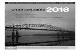 2016 Toll Schedule