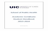 School of Public Health Academic Certificate Student Handbook ...