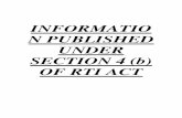 INFORMATIO N PUBLISHED UNDER SECTION 4 (b) OF RTI ACT