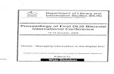 Proceedings of First DLIS Biennial International Conference