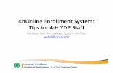 4hOnline Enrollment System: Tips for 4-H YDP Staff