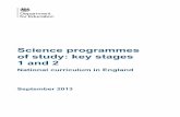Science programmes of study: key stages 1 and 2