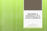 MEANING & ESSENTIALS OF A VALID CONTRACT - iCED