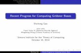 Recent Progress on Computing Groebner Bases (slides)