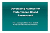 Developing Rubrics for Performance-Based Assessment