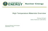 High Temperature Materials Overview Richard Wright Idaho ...