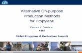 Alternative On-purpose Production Methods for Propylene