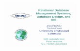 Relational database management systems, database design, and gis