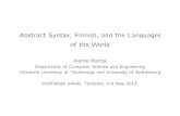 Abstract Syntax, Finnish, and the Languages of the World